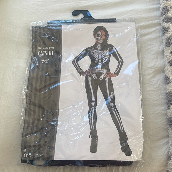 Skull Cat Suit Halloween costume BRAND NEW - Picture 1 of 2